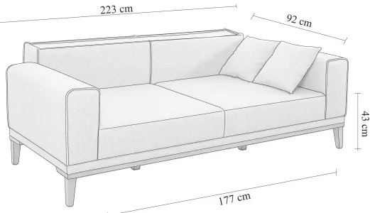DOTY kétüléses kanapé szürke
