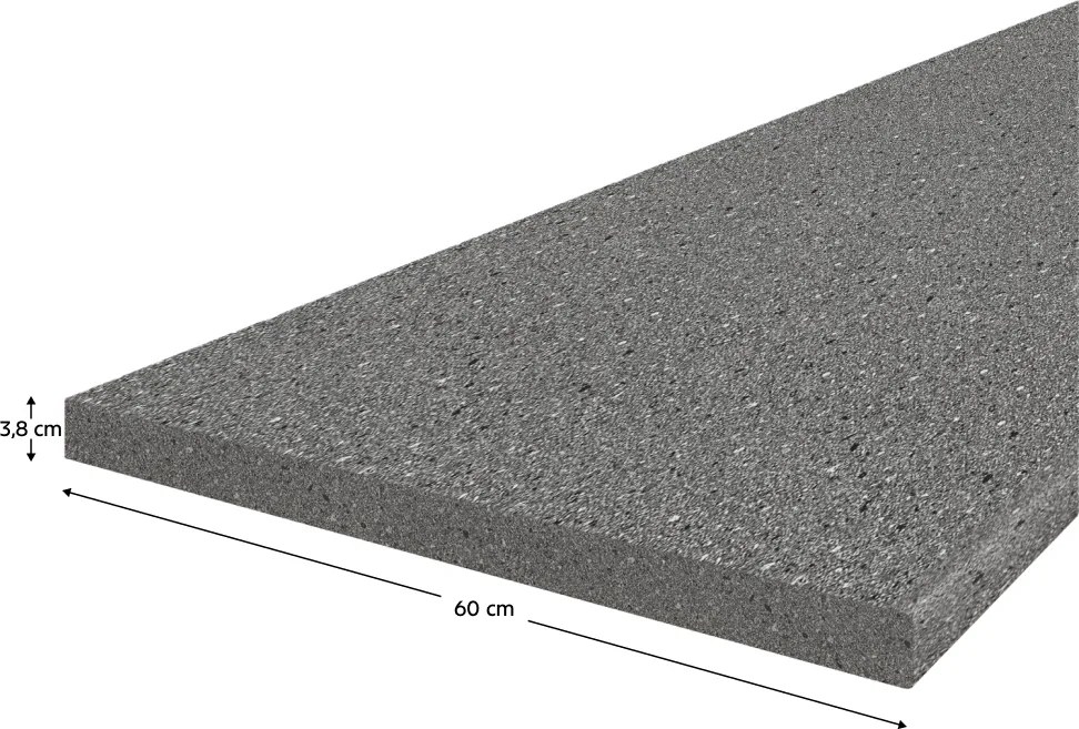 Munkalap, vastagság 3,8 cm, K203PE, antracit gránit