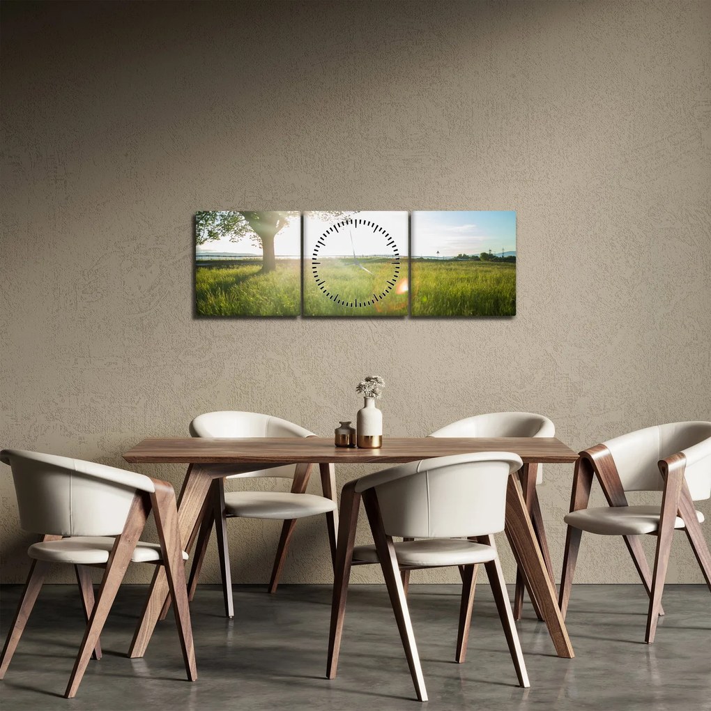 Nyári rét képe (órával) (90x30 cm)