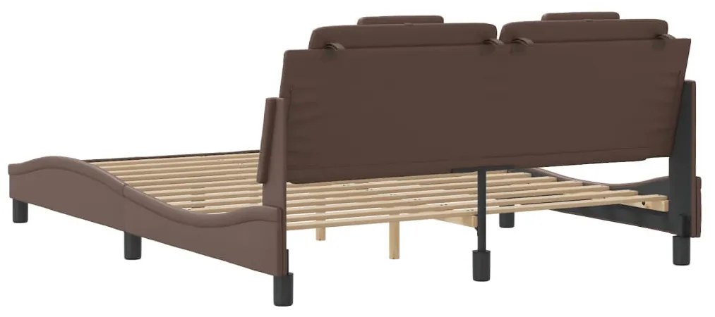 barna ágykeret Viana LED-ekkel matrac nélkül 160 x 200 cm