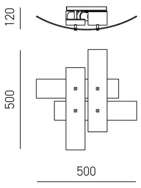 Gea Luce LARA P P arg - Mennyezeti lámpa LARA 2xE27/52W/230V 50 cm ezüst