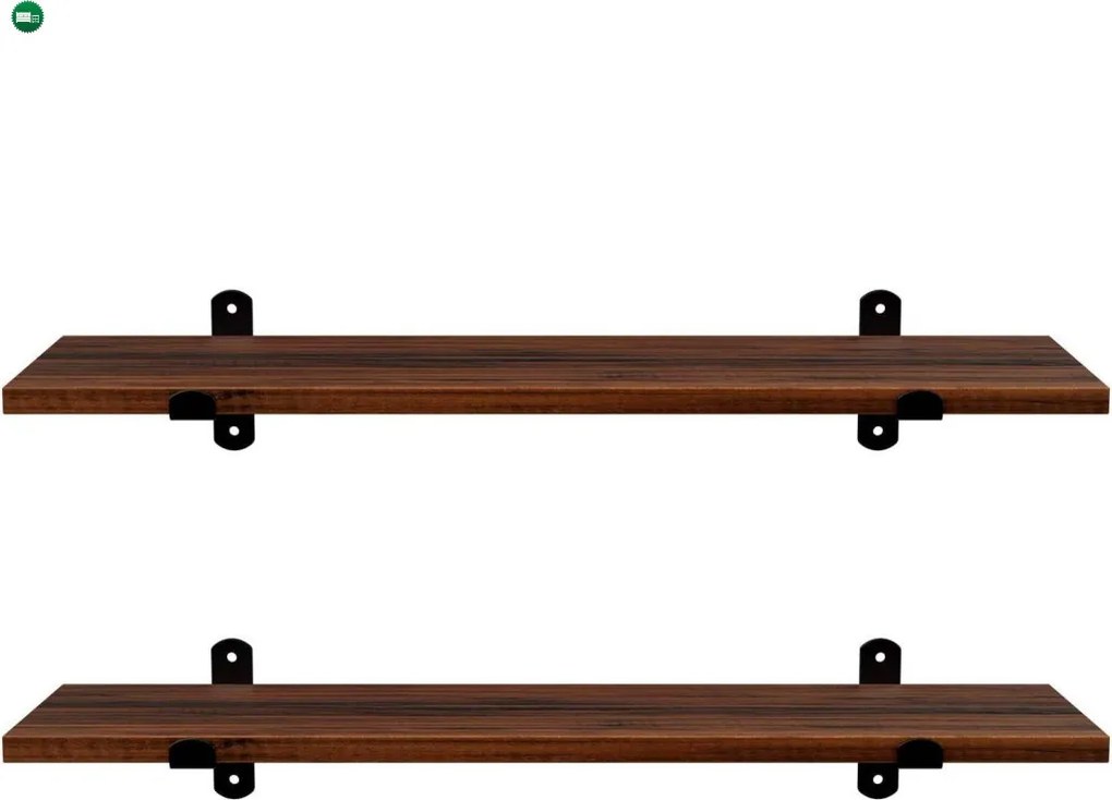 2 darabos fali polc szett, rusztikus barna 60x20x15cm