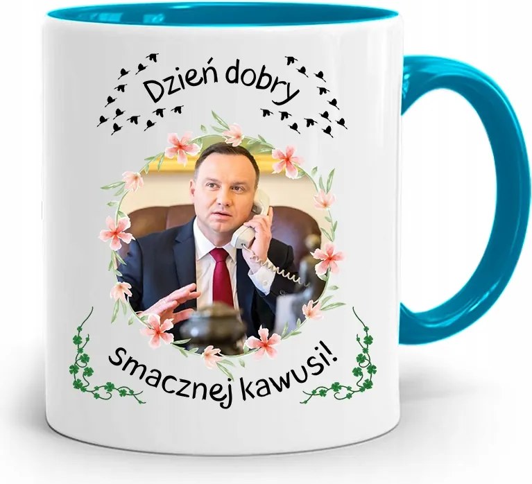 Duda András Kék Elnöki Bögre Neked, fényképes nyomattal