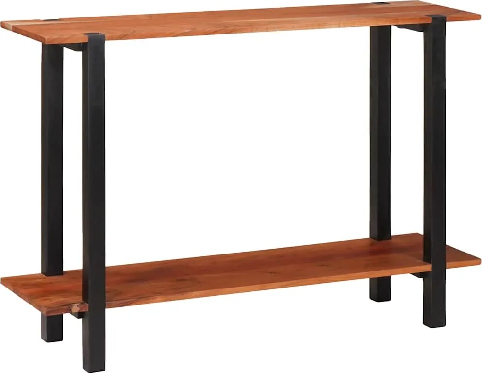 vidaXL Konzolasztal polcokkal Barna és fekete 110 x 30 x 75 cm