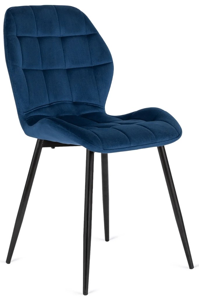 Étkezőszék LUCKY sötétkék bársony/fekete