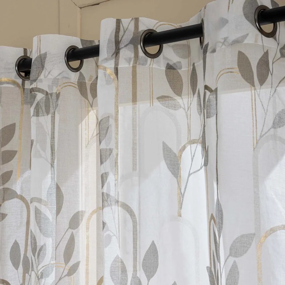 Szürke voile fényáteresztő függöny 140x240 cm Roseris – douceur d'intérieur