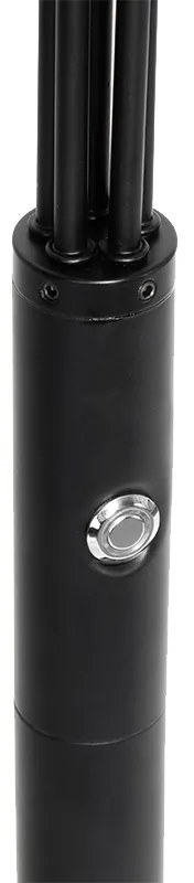 Design állólámpa fekete, beépített 5-ös fényerő-szabályozós LED-del - Sixties Trento