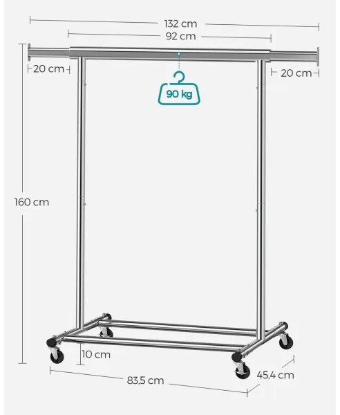 LINEA mobil álló fogas, ezüst