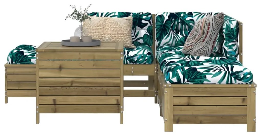 vidaXL 6 részes impregnált fenyőfa kerti ülőgarnitúra