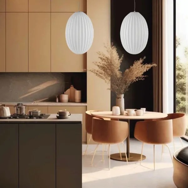 Csillár zsinóron BRAGA 1xE27/60W/230V fehér