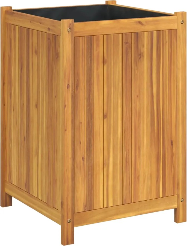 vidaXL tömör akácfa kerti virágtartó béléssel 50 x 50 x 75 cm