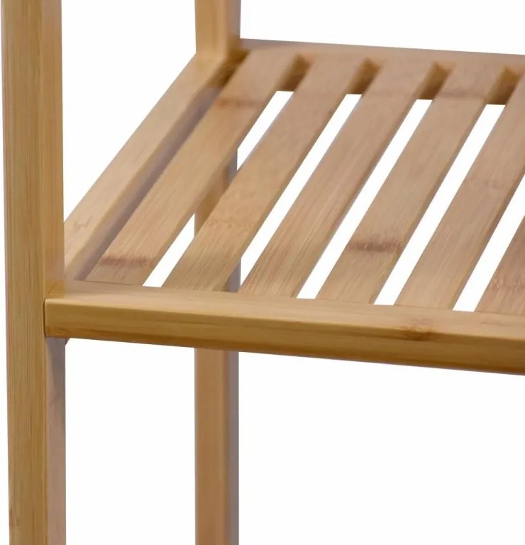 Bambusz polc 5 polc négyzet alakú 33 x 33 x 146 cm