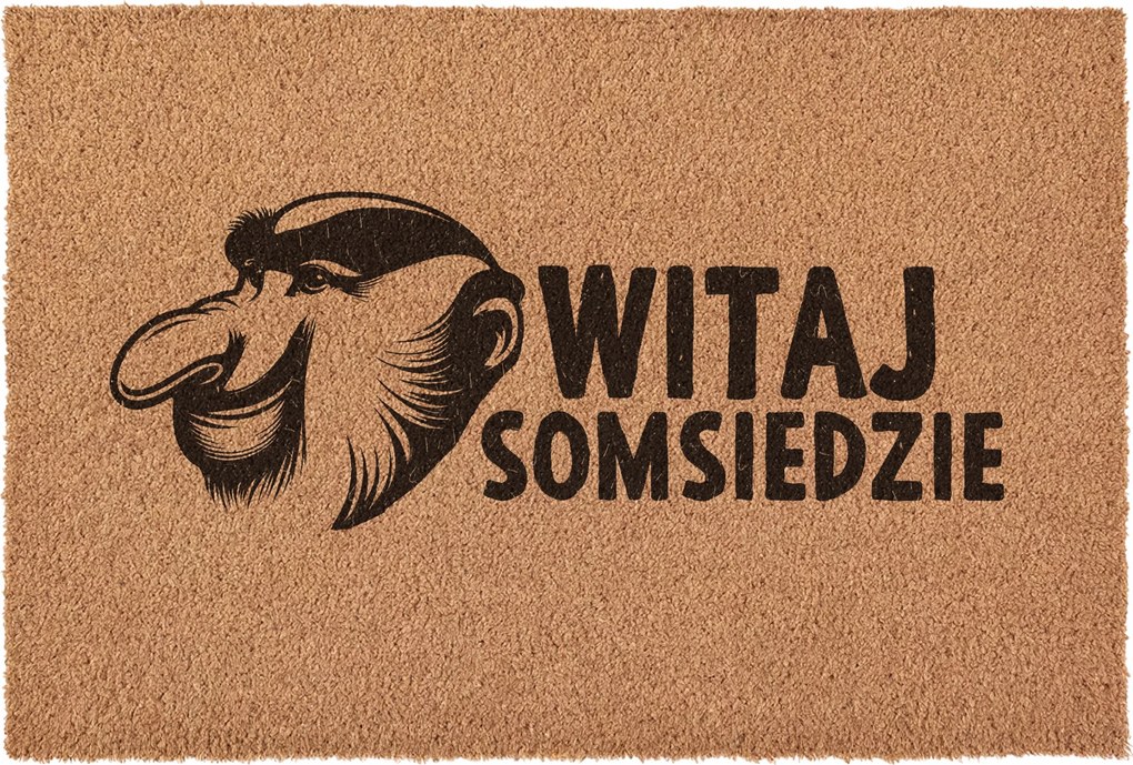 Lábtörlő Hello somsieda orrszarvú Janusz az ajtóhoz kókusz 60x40