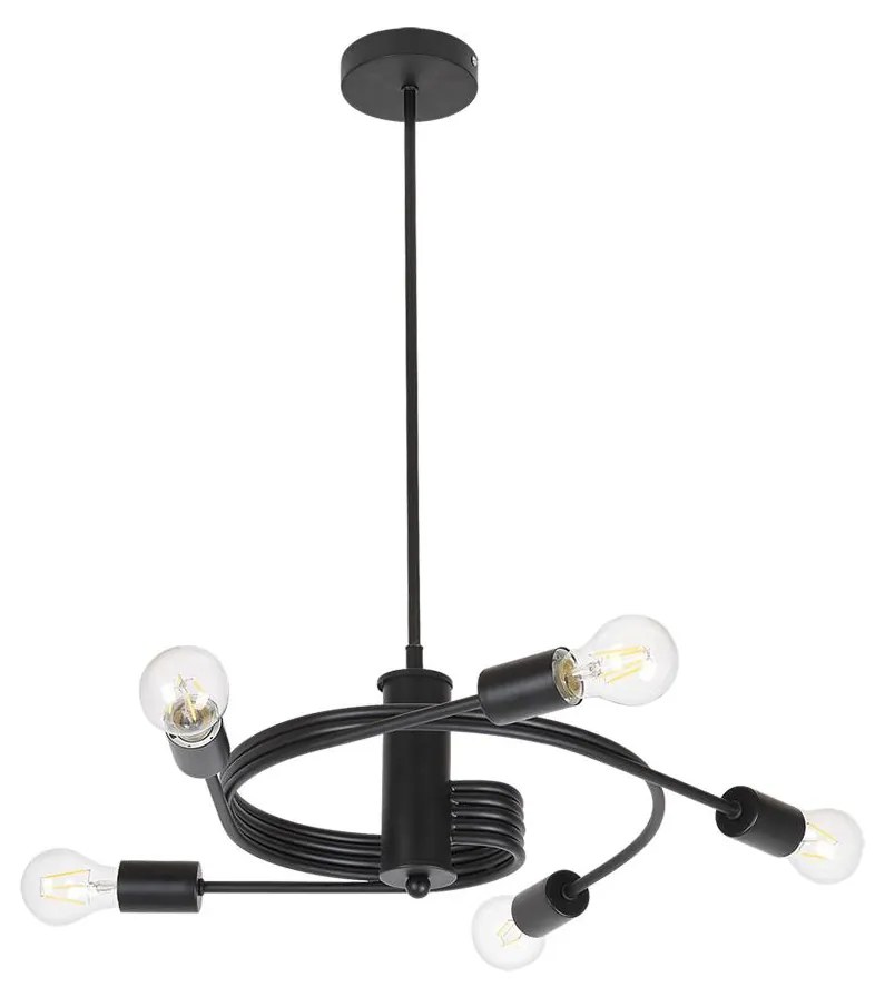 Rabalux 2098 - Csillár CARLY 5xE27/15W/230V fekete