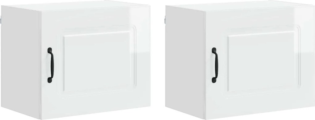 vidaXL Konyhaszekrény Kalmar 2 pcs Magas Fényű Fehér 50 x 31 x 40 cm