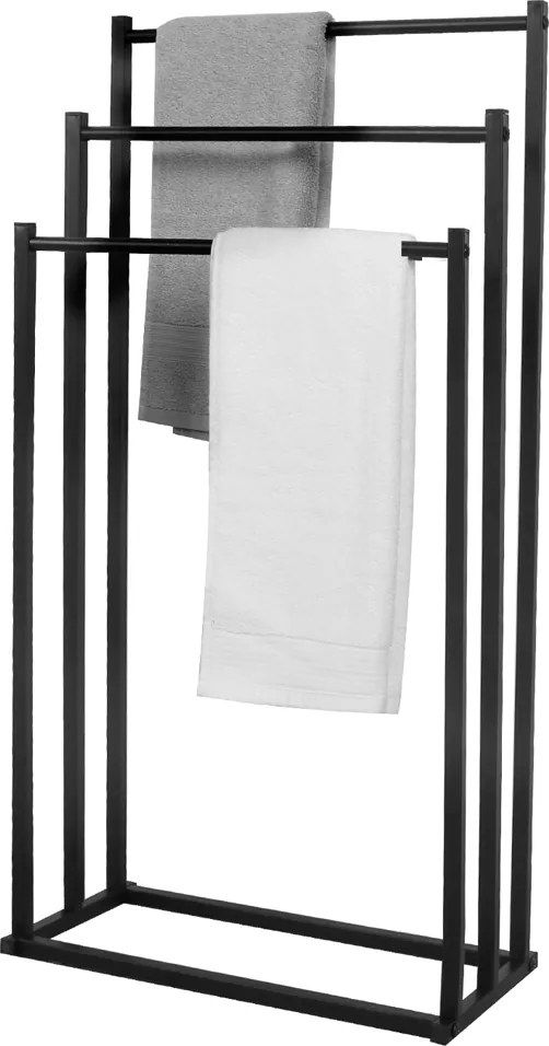 Törölközőtartó állvány, fekete, POLDO