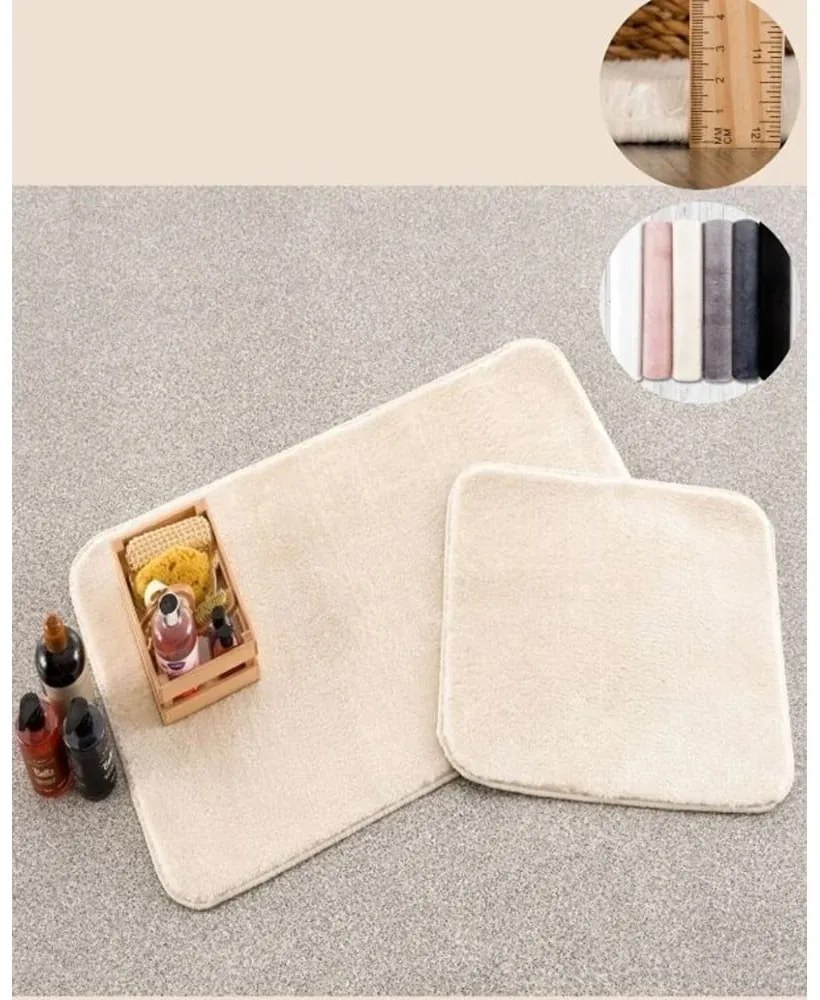 Krémszínű fürdőszobai kilépő szett 2 db-os 50x90 cm Plush – Mila Home