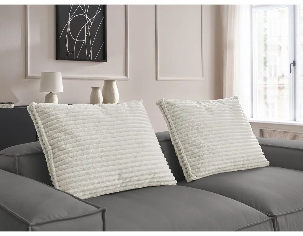 Szürke bőrutánzat kanapé 260 cm Boheme – Bobochic Paris