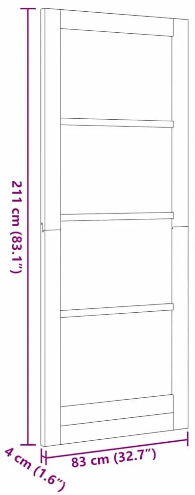 Belső Ajtó Üveggel ORKDAL Barna 83 x 211 cm