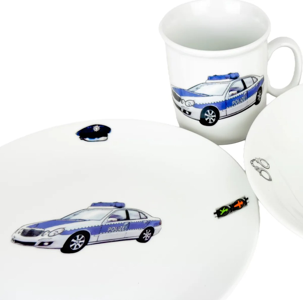 Thun 3 részes gyermek étkészlet Rendőrség