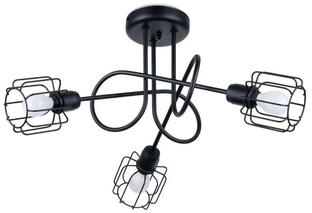 Sollux SL.1118 - Csillár rúdon BELUCI 3xE14/40W/230V fekete