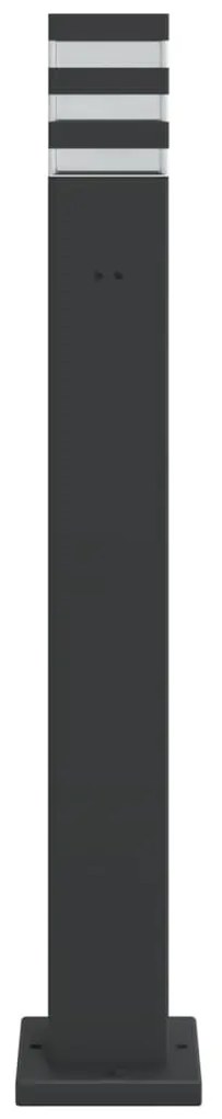 fekete alumínium kültéri állólámpa aljzattal 80 cm
