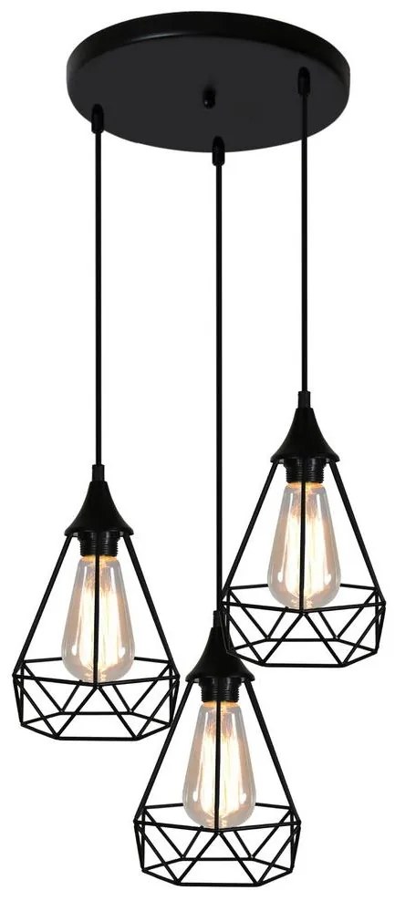 Csillár zsinóron GRAF 3xE27/60W/230V