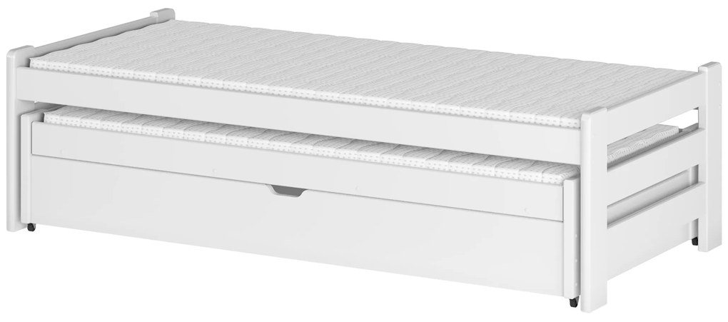 Gyerekágy 80 x 180 cm ANISSA (ágyráccsal és tárolóhellyel) (fehér). Akció -10%. 1013001