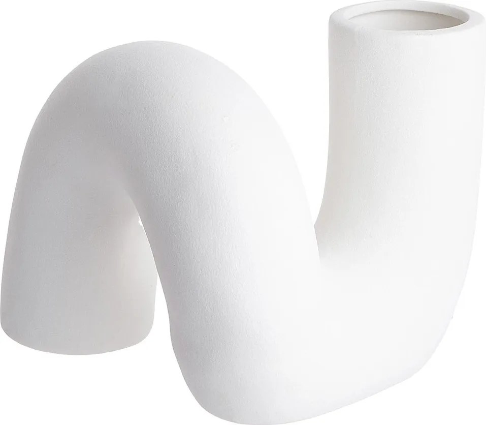 PIPE kerámia váza, fehér 16 cm