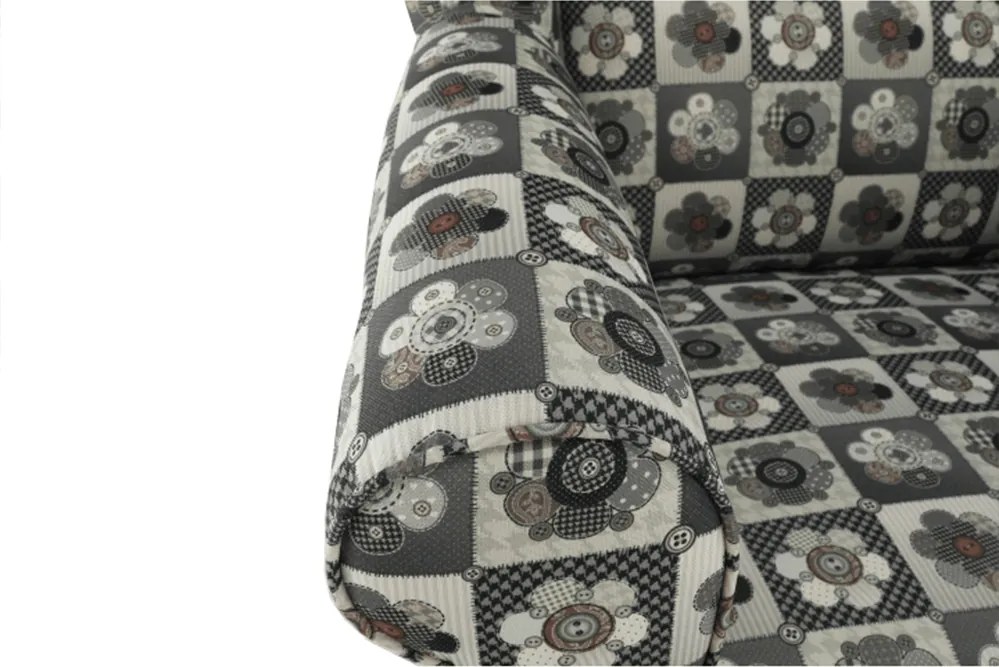 füles fotel puffal, szövet patchwork N1, ASTRID
