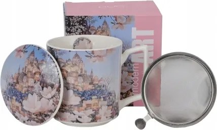 Porcelán Bögre Szűrővel 360 ML Modern City Of Magnolias