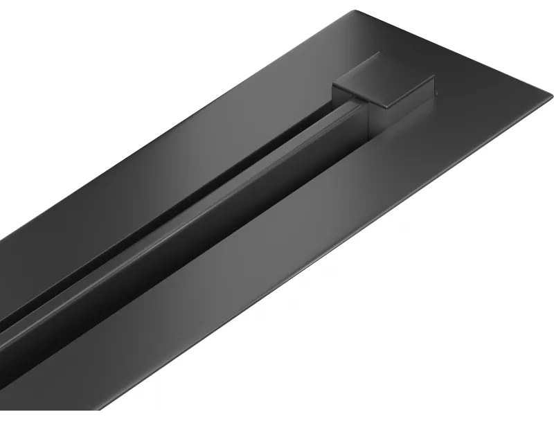 Mexen Flat Super Slim, szuper vékony vízelvezető csatorna 360°-ban forgó szifonnal 70 cm, fekete matt, 1751070