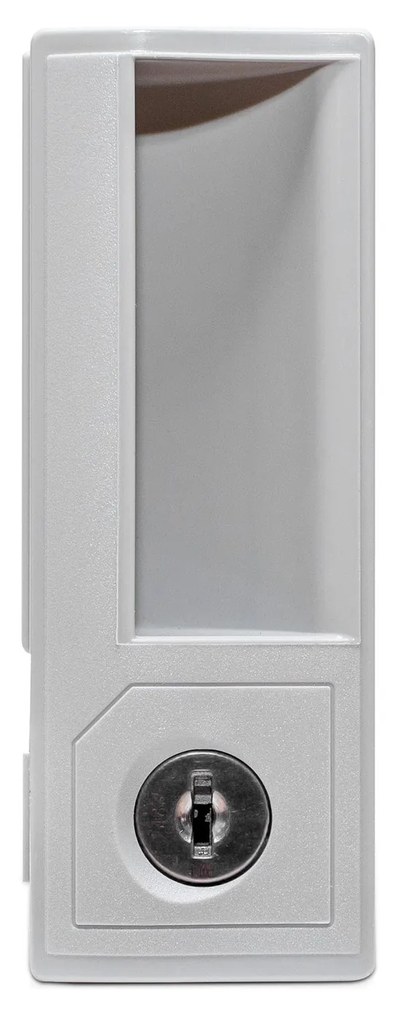 Szürke zár fém rekeszes szekrényhez, 110x41 mm