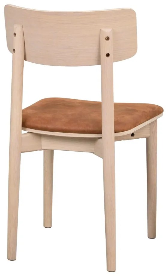 Konyakbarna-natúr színű bőr utánzat étkezőszék szett 2 db-os Wolcott – Rowico