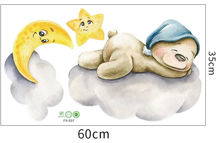 Falmatrica "Maci a felhőn" 75x30cm