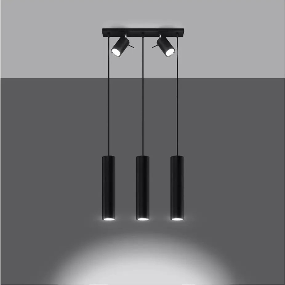 Fekete fém függőlámpa Etna – Sollux