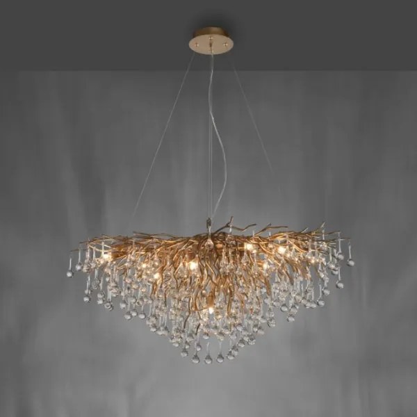 Paul Neuhaus 2192-11 - Csillár zsinóron ICICLE 10xG9/40W/230V 50x100 cm réz