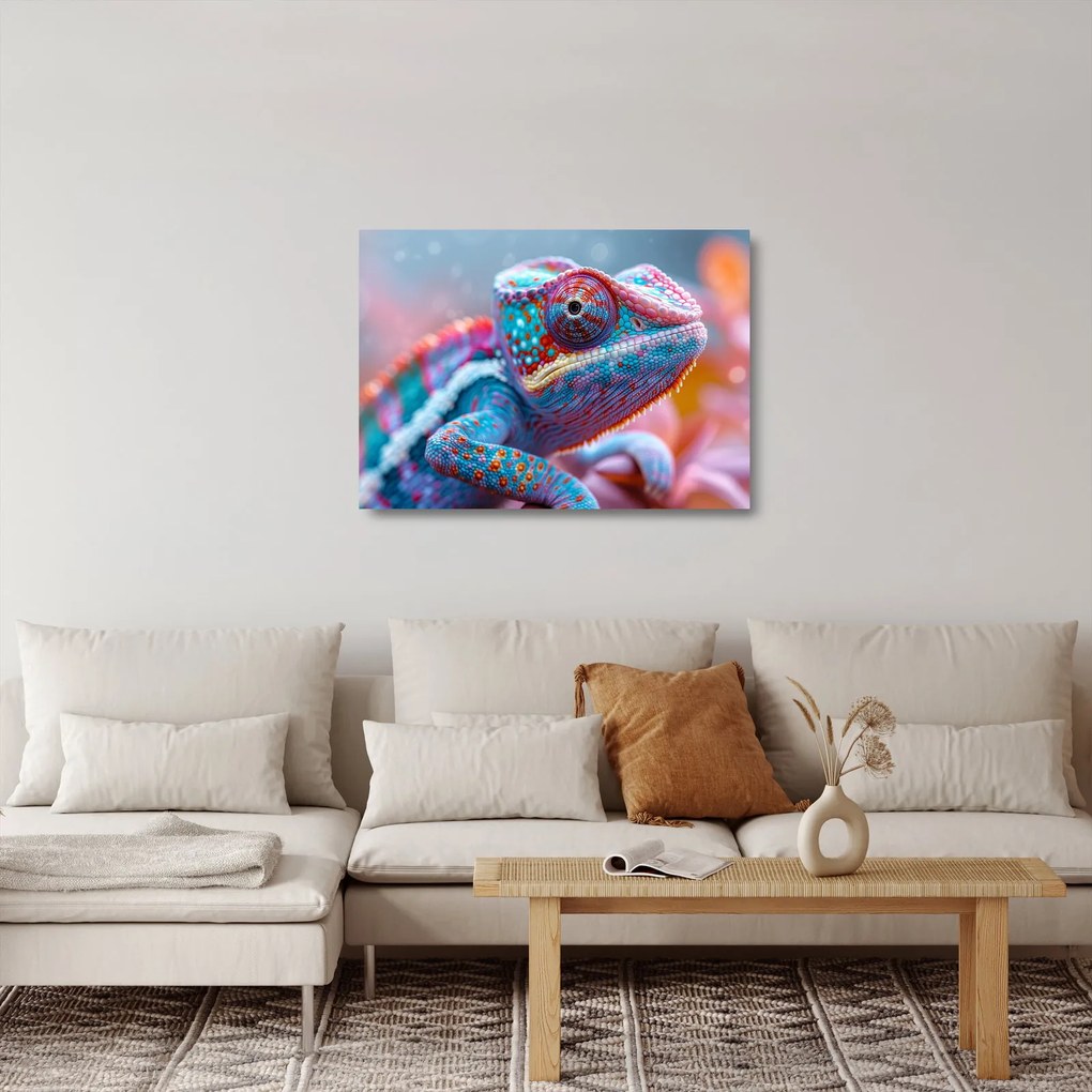 Üveg kép - Színes kaméleon (70x50 cm)