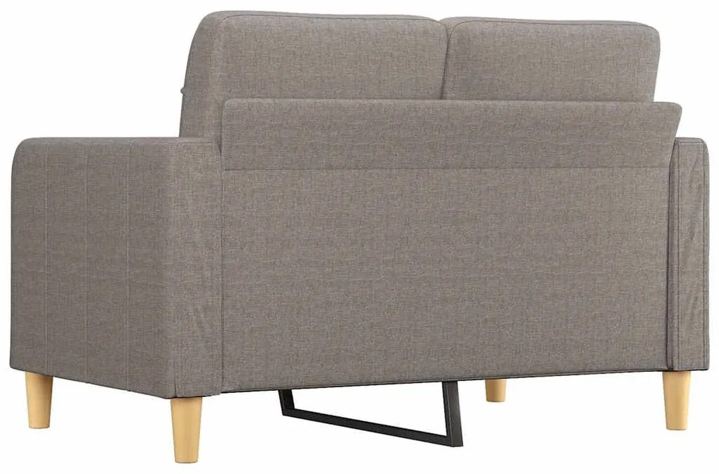 kétszemélyes fekete szövetkanapé 120 cm