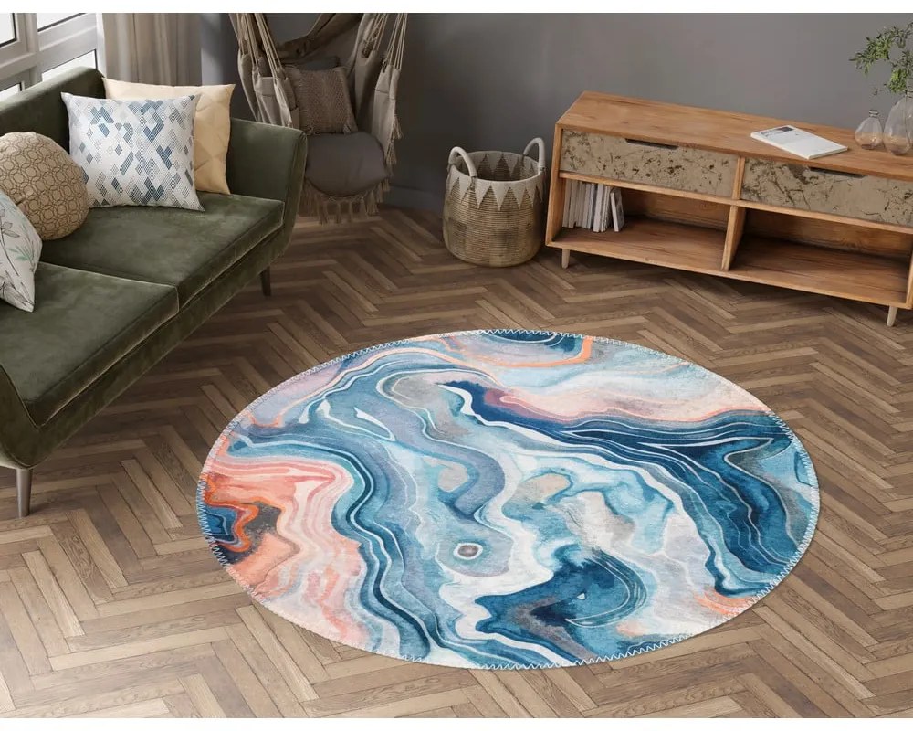 Kék-rózsaszín mosható kerek szőnyeg ø 120 cm Colors of Joy – Vitaus