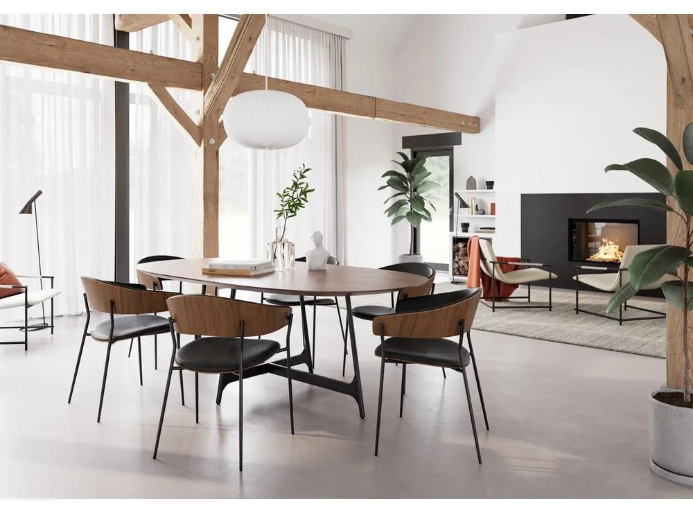 Matt fekete karfás étkezőfotel Crib – DAN-FORM Denmark