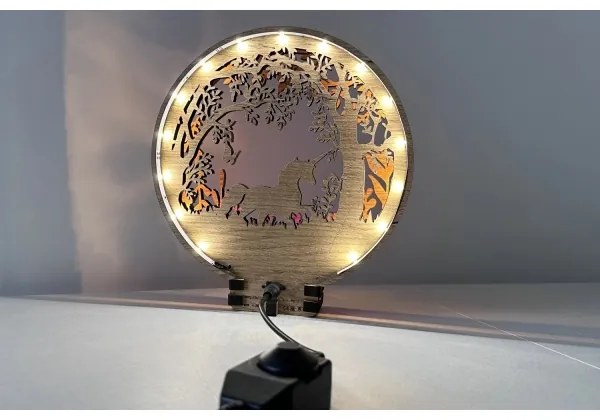 Li-Go 23568/DUB2 - LED fényerőszabályozható asztali dekoráció LED/12W/230V 20x22 cm tölgy