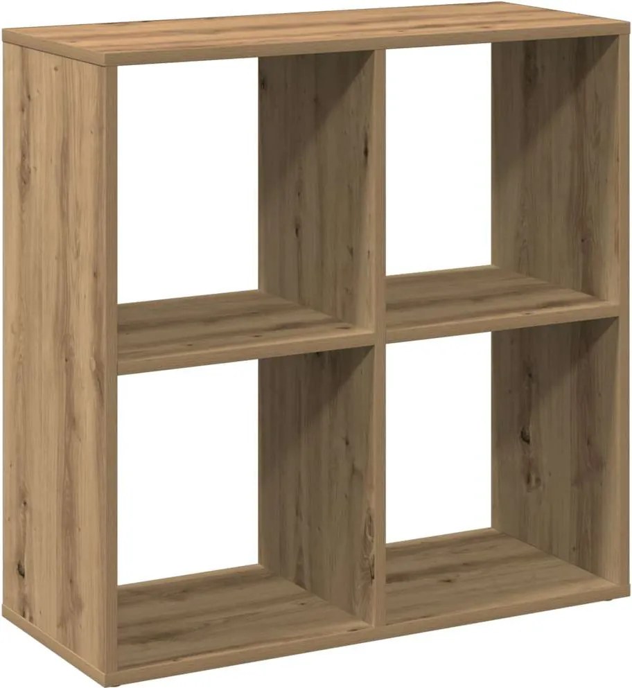 vidaXL kézműves tölgy színű fa elválasztó könyvespolc 69,5x29x69,5 cm