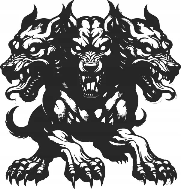 Fali dekoráció Kép minta Háromfejű Kutya