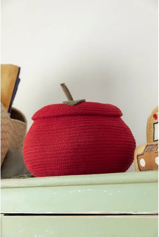 Piros textil játéktároló kosár ø 28x20 cm Apple – Lorena Canals