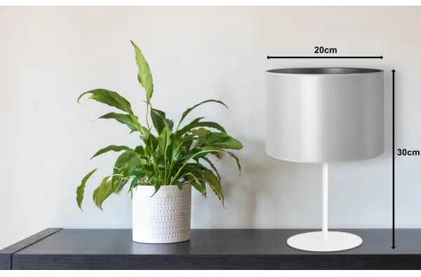 Duolla - Asztali lámpa CANNES 1xE14/15W/230V átm. 20 cm ezüst/fehér