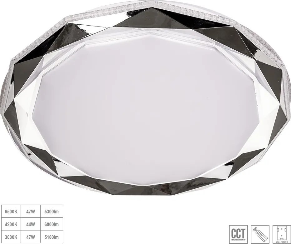 PREZENT 71336 ZAO Ufo Lámpa Fehér, Króm, Átlátszó LED IP20