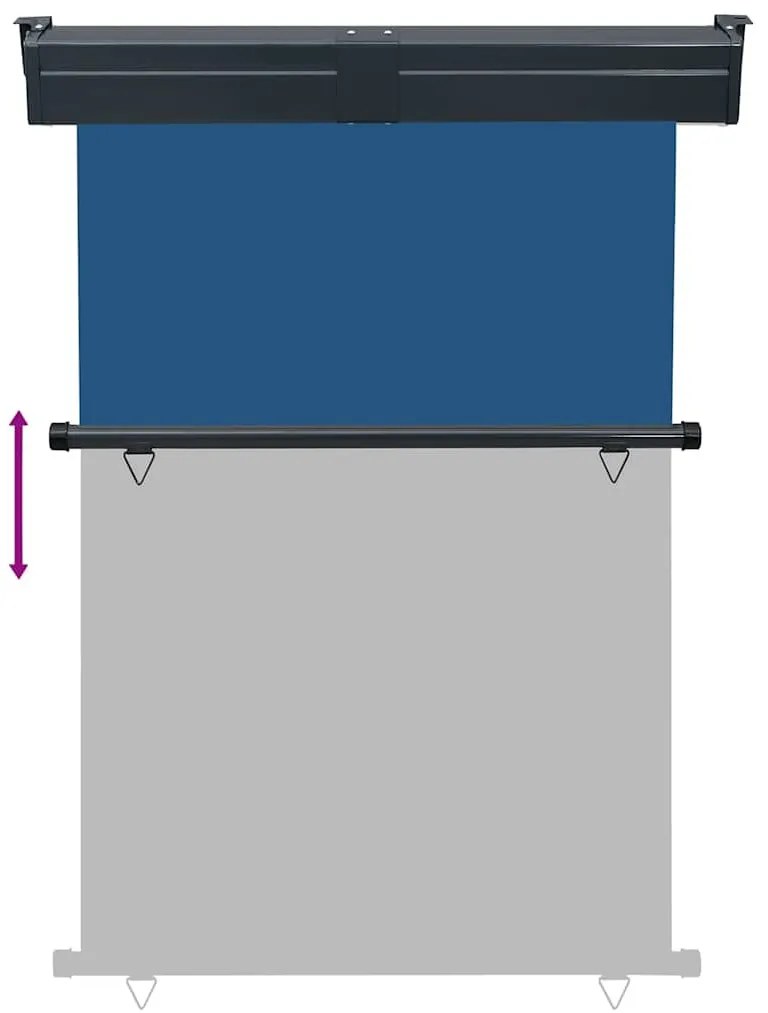 kék oldalsó terasznapellenző 125 x 250 cm