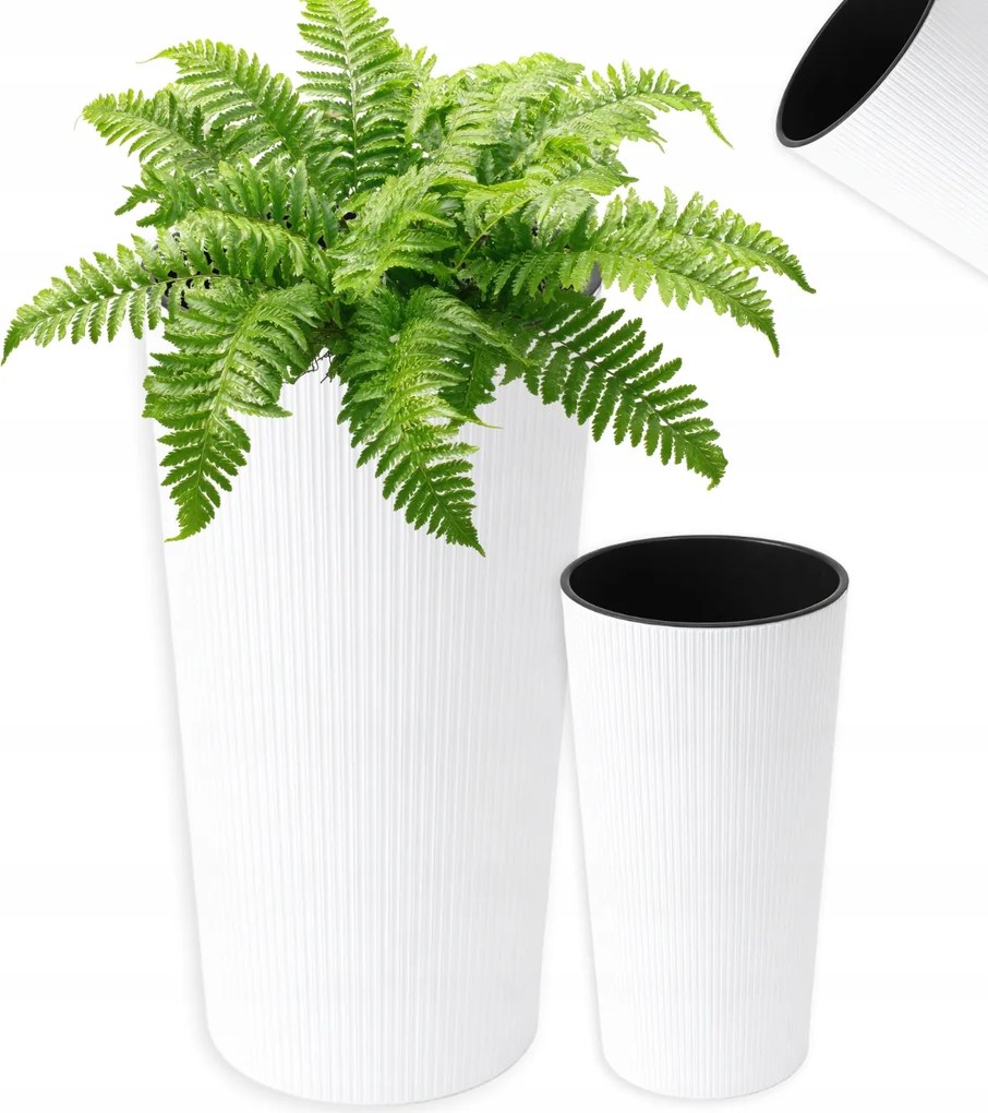 Magas Kaspó Fehér 57 CM, Dekor Teraszra