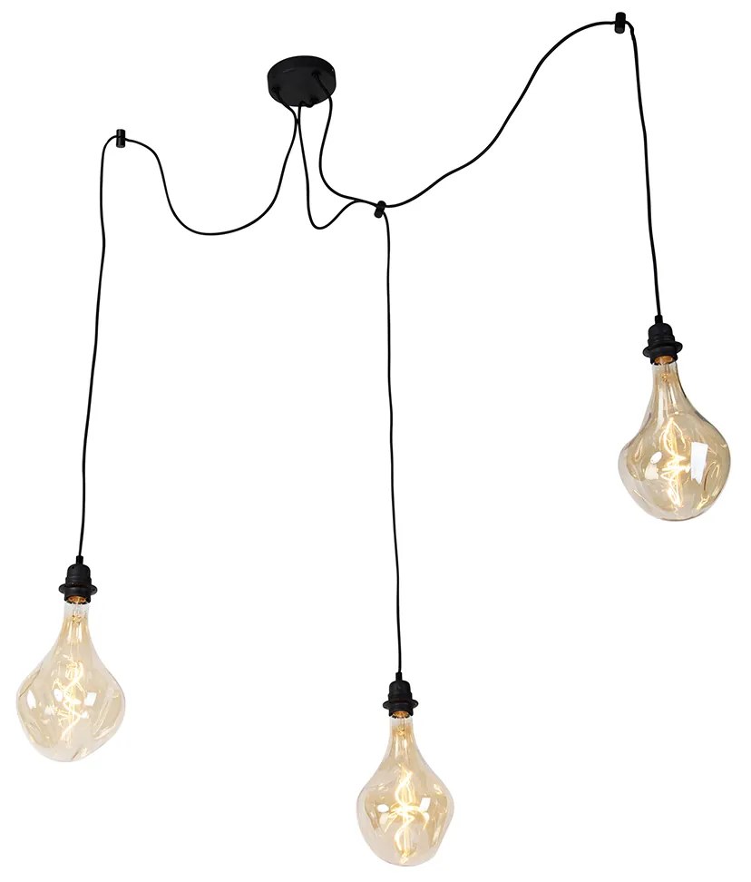 Lógólámpa fekete 3-lámpás, LED-del, arany, fényerőszabályozóval - Cava Luxe